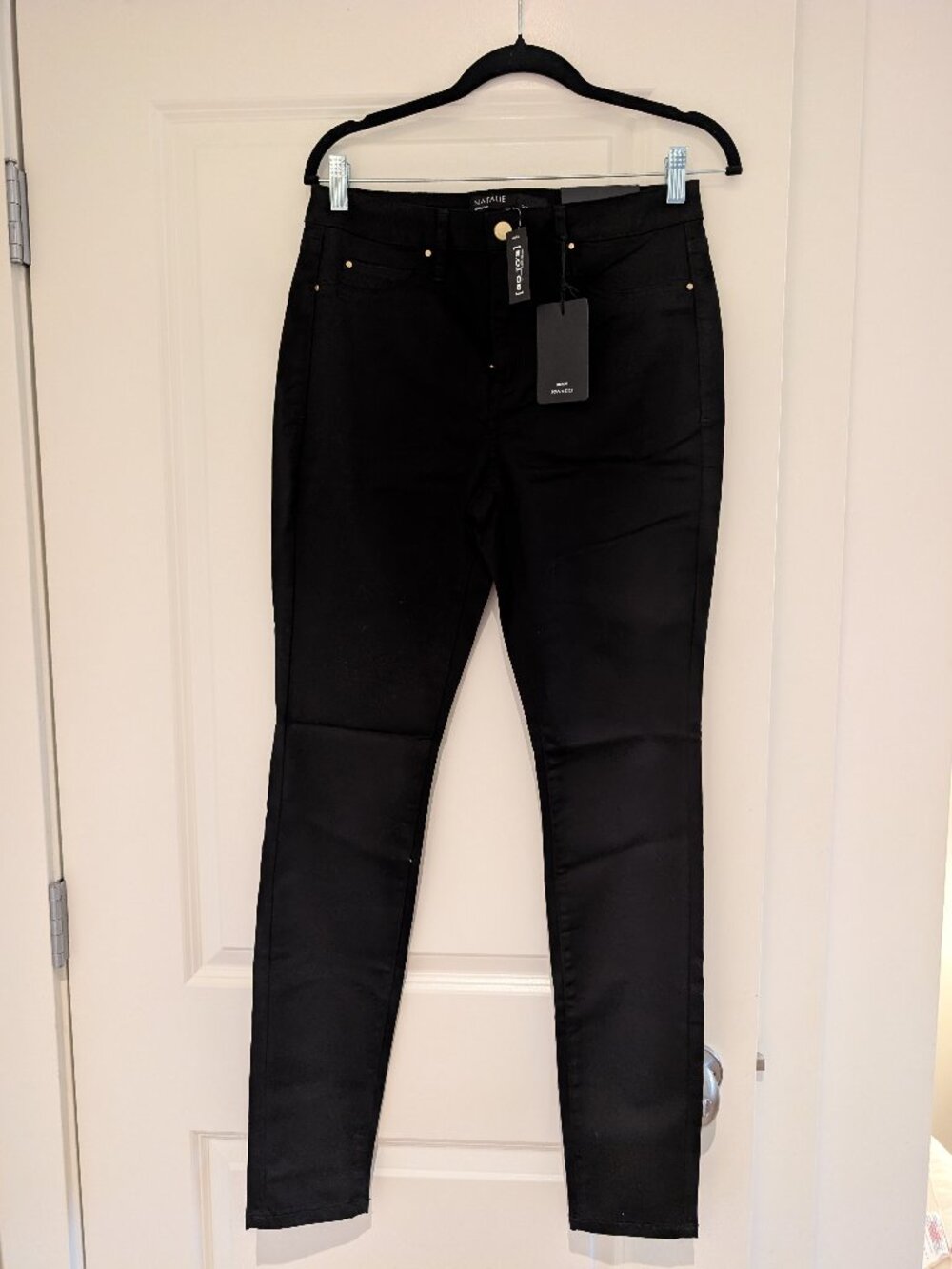 Black denim jeggings